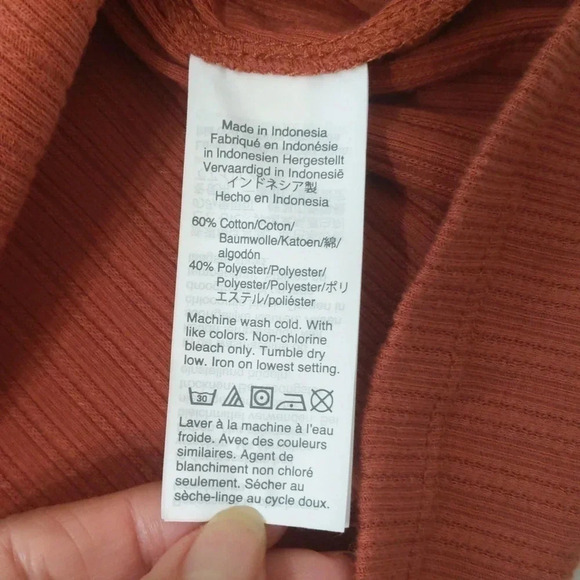 Madewell Knit Pointelle Peasant Top, Color Terracotta Size M - Picture 12 of 12